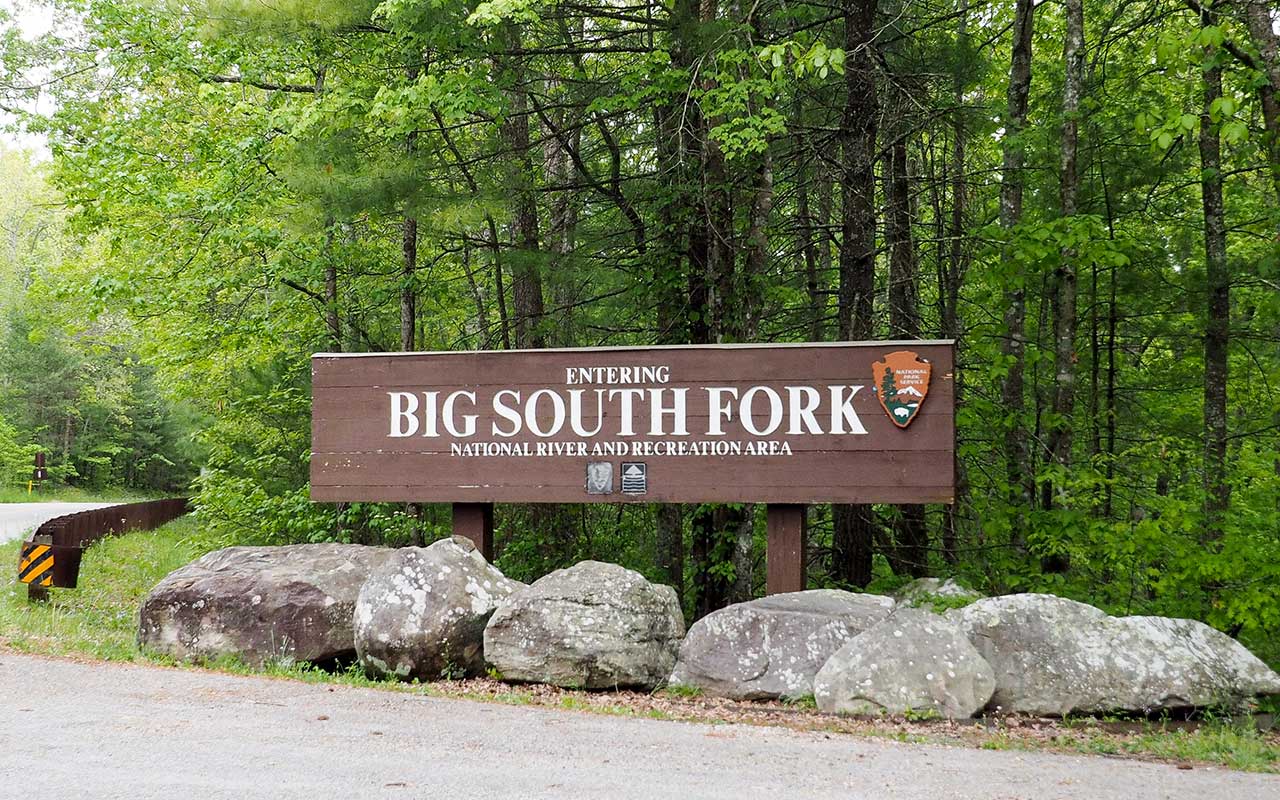 Entrance sign to the Big South Fork National River and Recreation Area