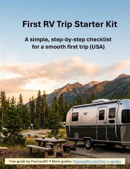 First RV Trip Starter Kit cover - free PreciousRV checklist